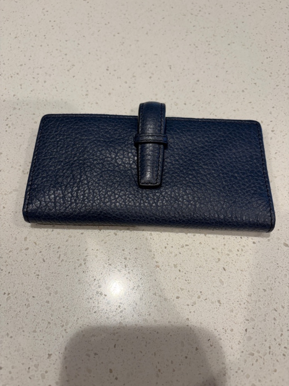 Leather Key & Card Holder Wallet in Navy Blue